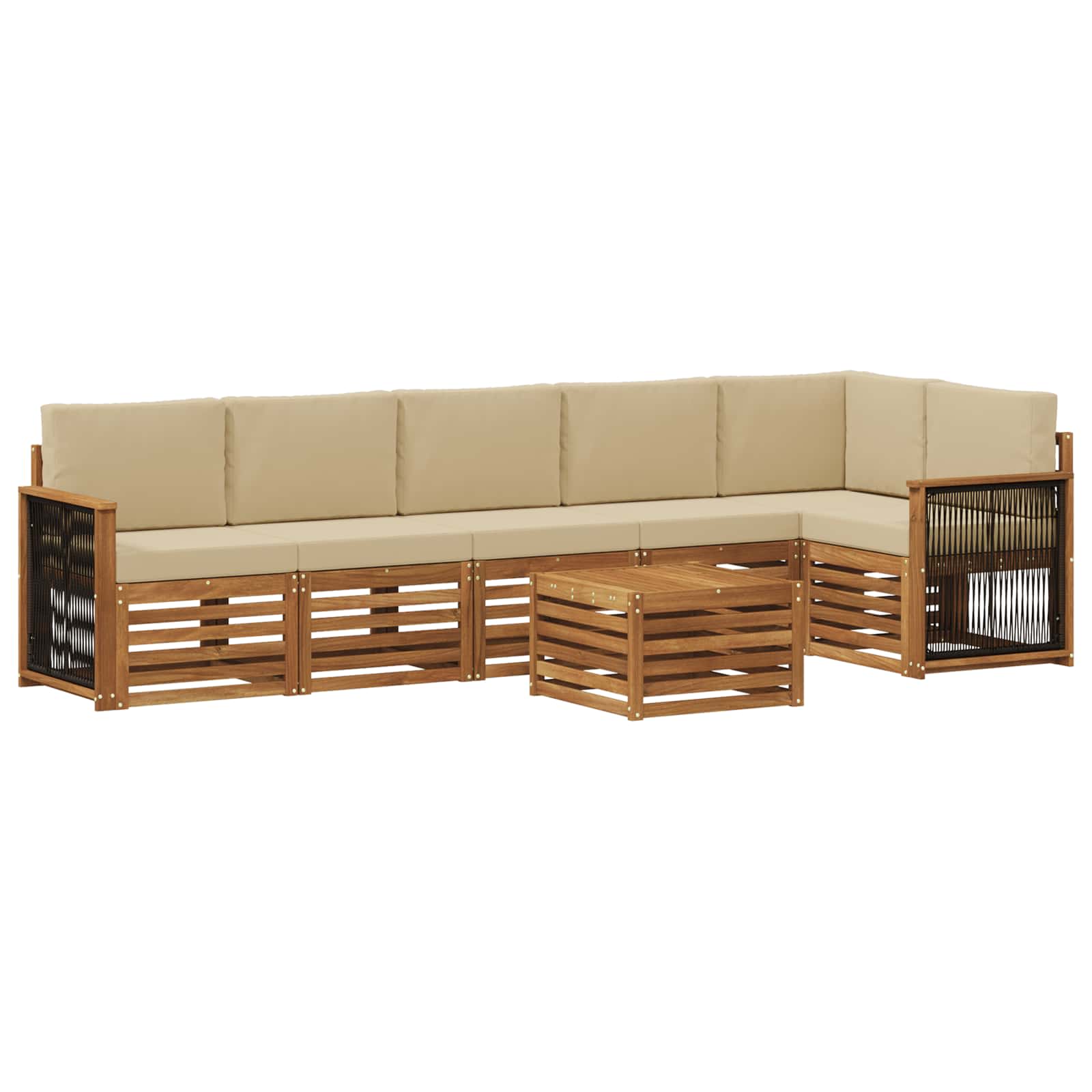 Set divano sezionale con cuscino 6 pcs Naturale | homemem39