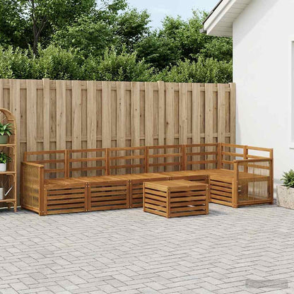 Set divano sezionale 6 pcs Naturale Legno di Acacia Massello