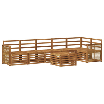 Set divano sezionale 6 pcs Naturale Legno di Acacia Massello