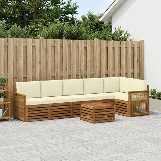Set divano sezionale con cuscino 6 pcs Naturale e Crema | homemem39