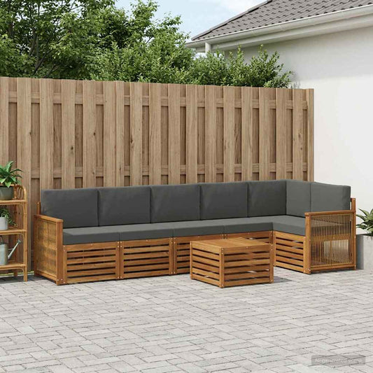 Set divano sezionale con cuscino 6 pcs Naturale e Antracite