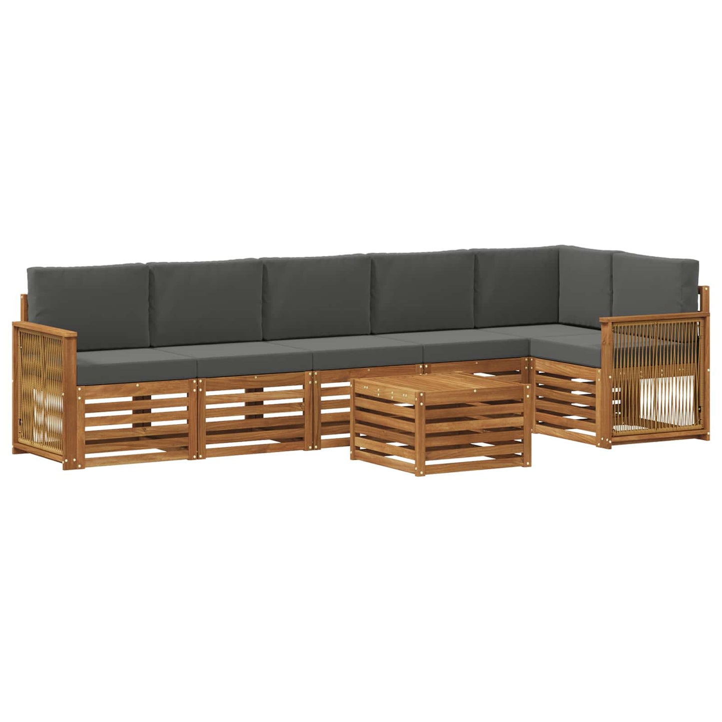 Set divano sezionale con cuscino 6 pcs Naturale e Antracite