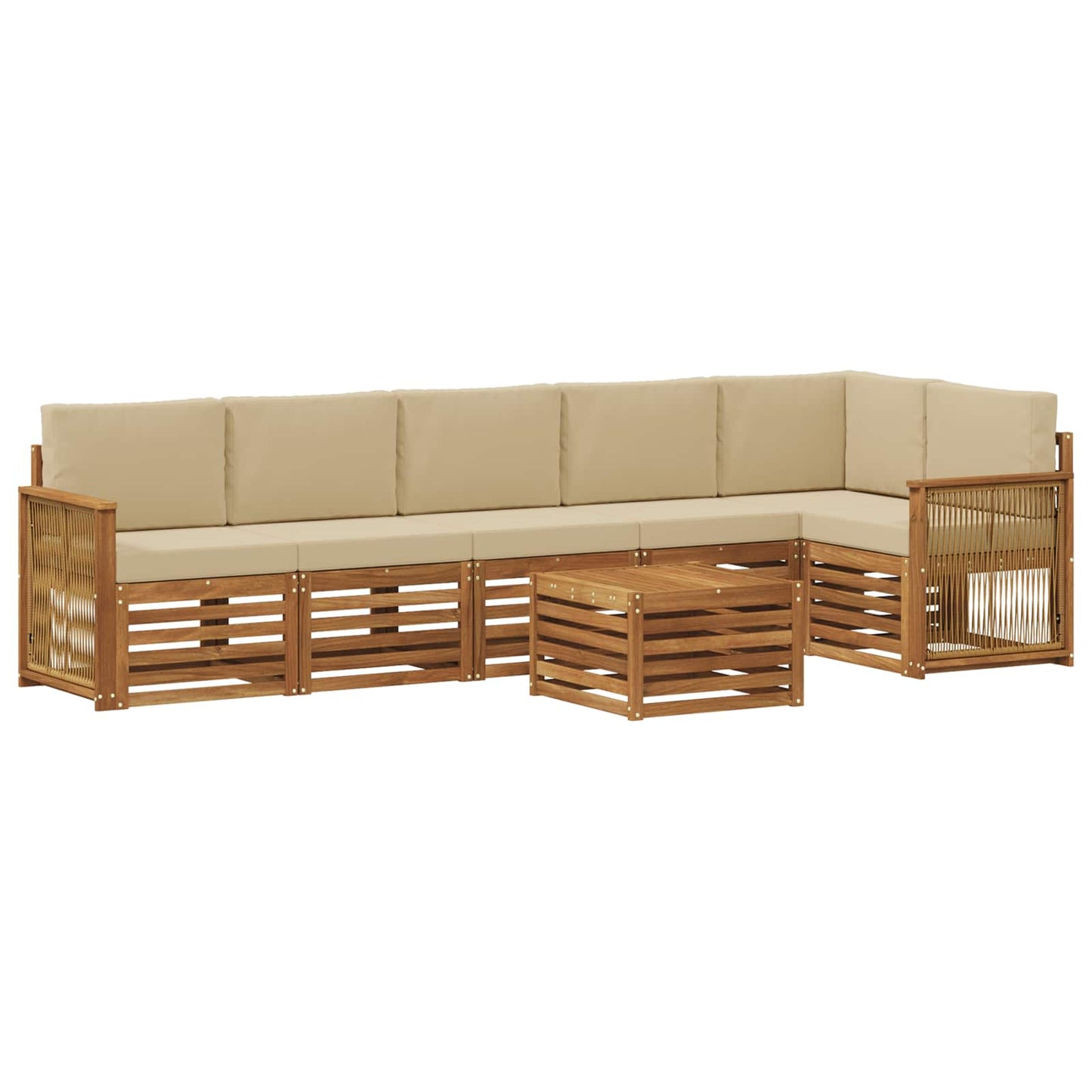 Set divano sezionale con cuscino 6 pcs Naturale | homemem39