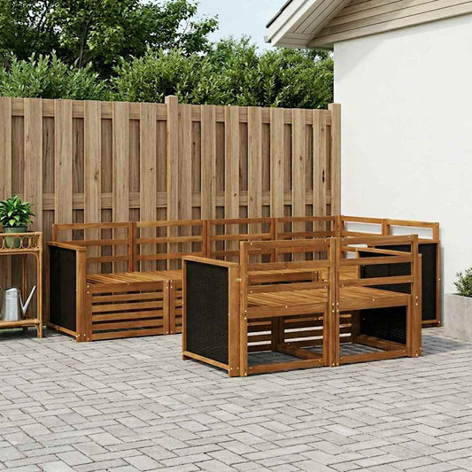 Set divano sezionale 6 pcs Naturale Legno di Acacia Massello | homemem39