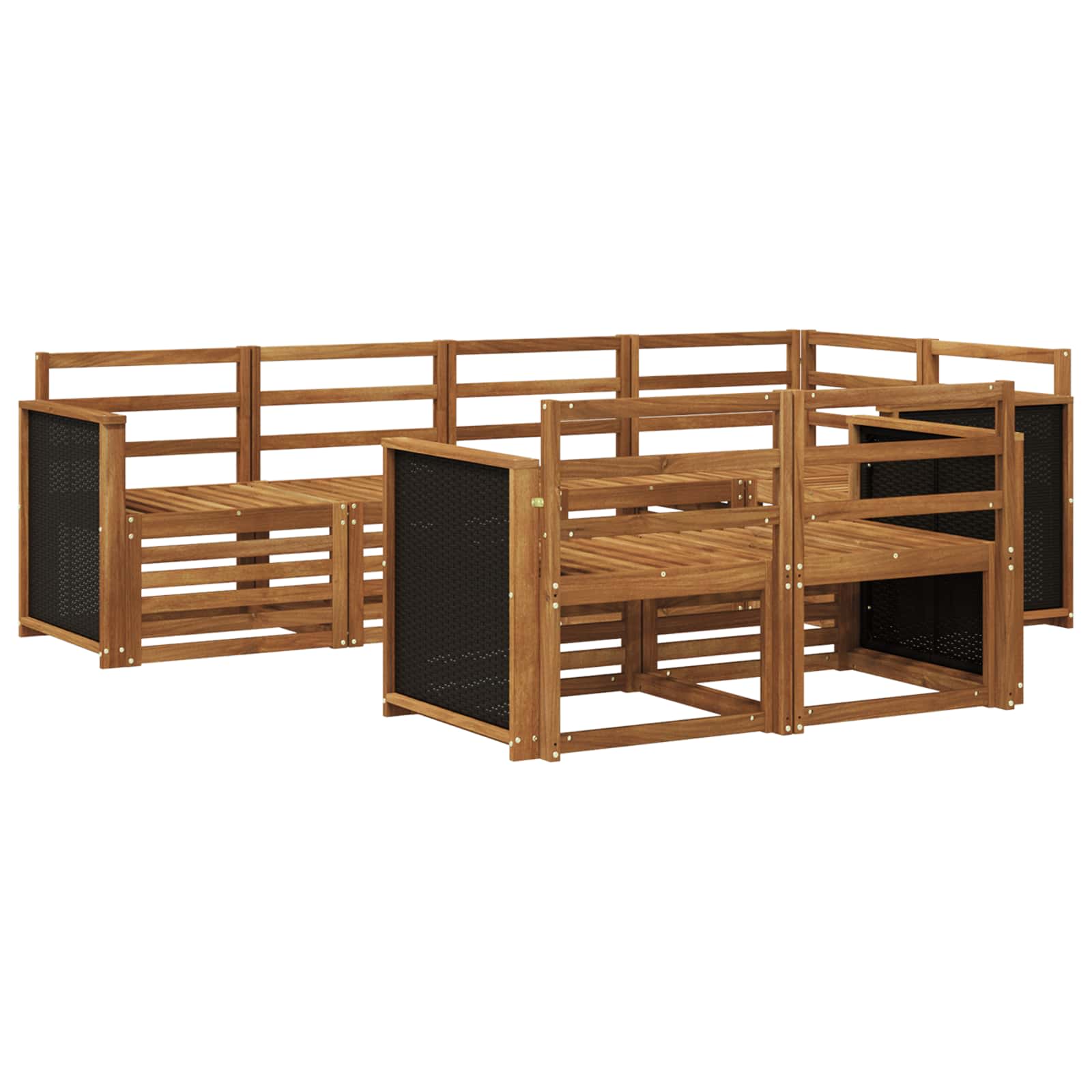 Set divano sezionale 6 pcs Naturale Legno di Acacia Massello | homemem39