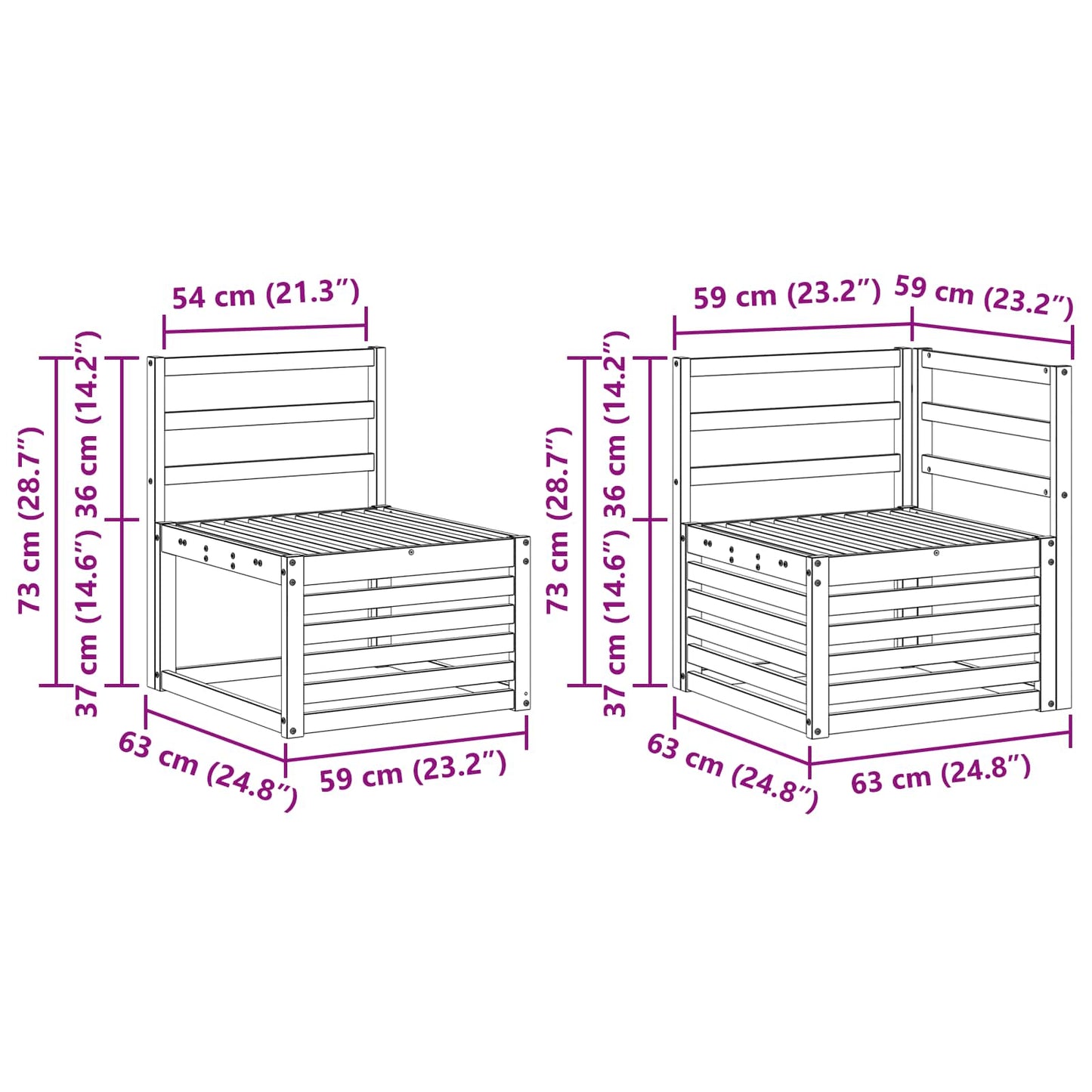 Set divano sezionale 6 pcs Naturale Legno di Acacia Massello | homemem39