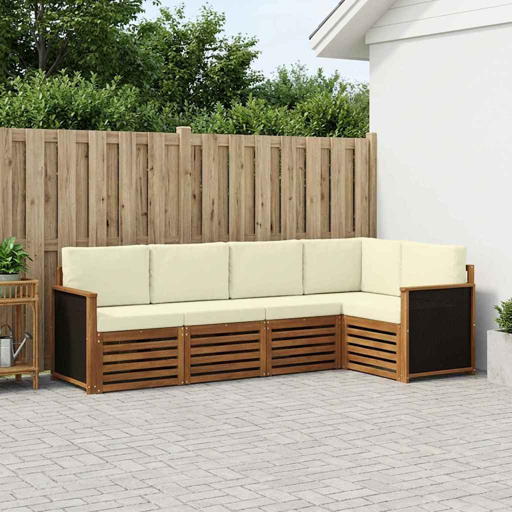 Set divano sezionale con cuscino 6 pcs Naturale e Crema