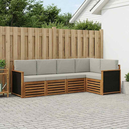 Set divano sezionale con cuscino 6 pcs Naturale e Grigio Chiaro | homemem39