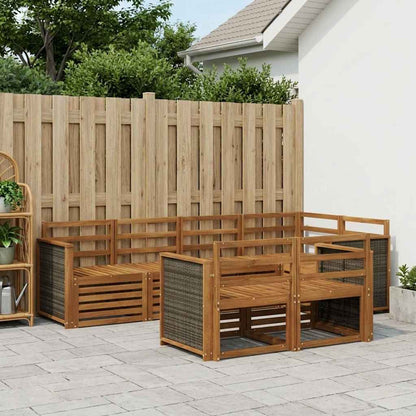 Set divano sezionale 6 pcs Naturale Legno di Acacia Massello | homemem39