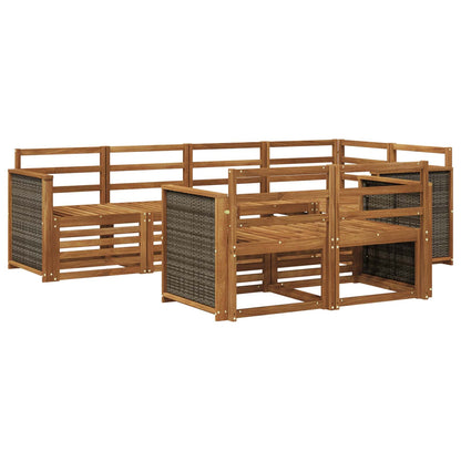 Set divano sezionale 6 pcs Naturale Legno di Acacia Massello | homemem39