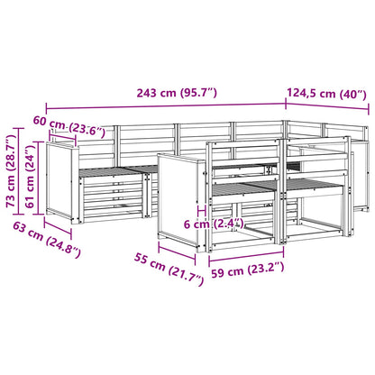 Set divano sezionale 6 pcs Naturale Legno di Acacia Massello | homemem39