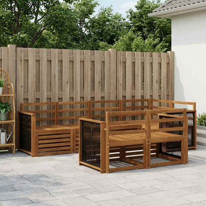 Set divano sezionale 6 pcs Naturale Legno di Acacia Massello | homemem39