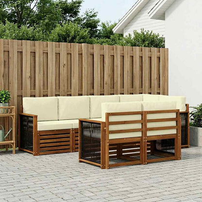 Set divano sezionale con cuscino 6 pcs Naturale e Crema