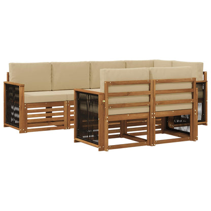 Set divano sezionale con cuscino 6 pcs Naturale | homemem39