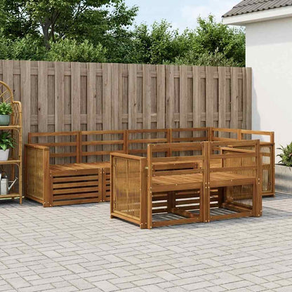 Set divano sezionale 6 pcs Naturale Legno di Acacia Massello | homemem39