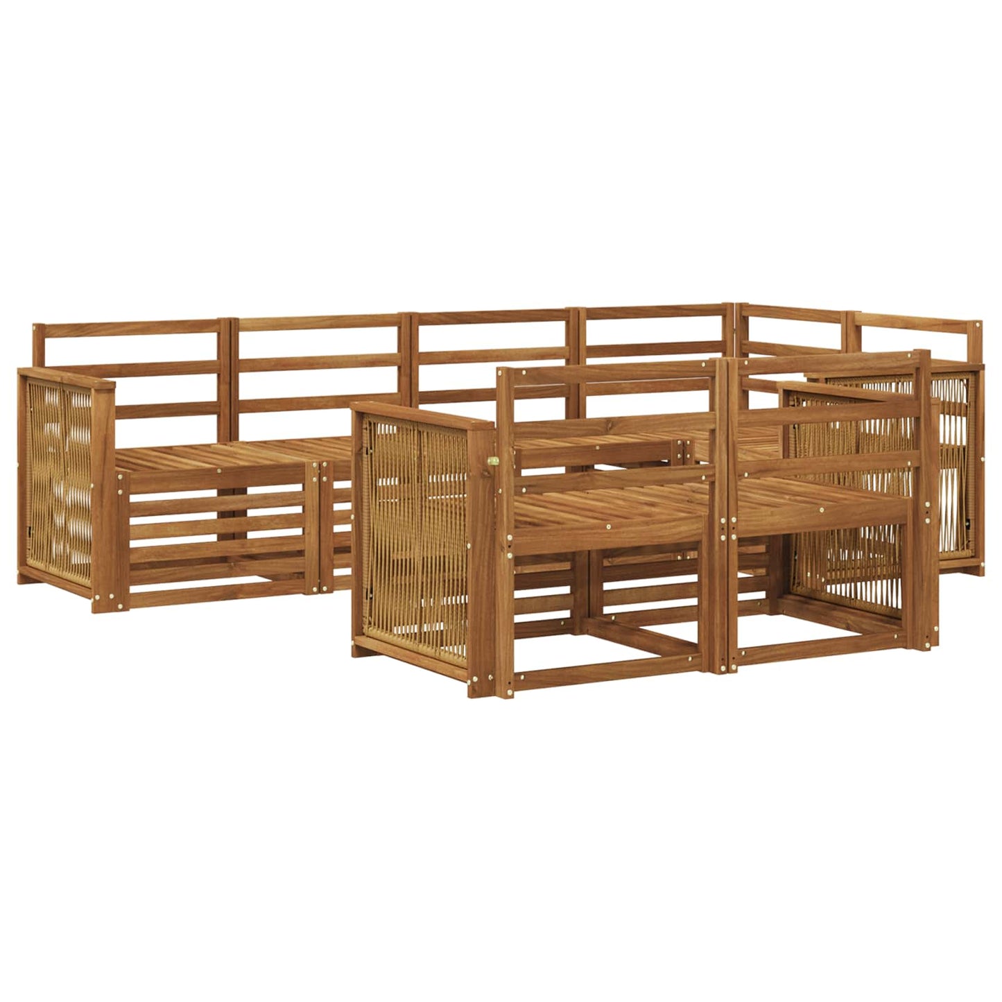 Set divano sezionale 6 pcs Naturale Legno di Acacia Massello | homemem39