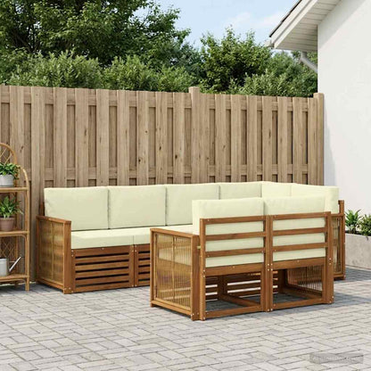 Set divano sezionale con cuscino 6 pcs Naturale e Crema