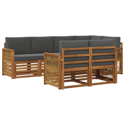 Set divano sezionale con cuscino 6 pcs Naturale e Antracite