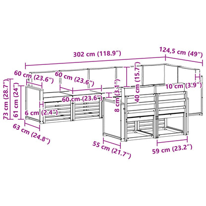 Set divani Legno di Acacia Massello