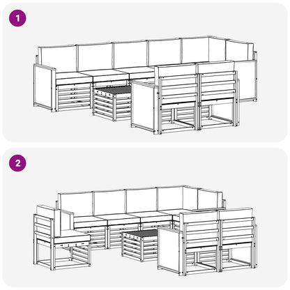 Set divani Legno di Acacia Massello