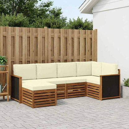 Set divano sezionale con cuscino 5 pcs Naturale e Crema | homemem39