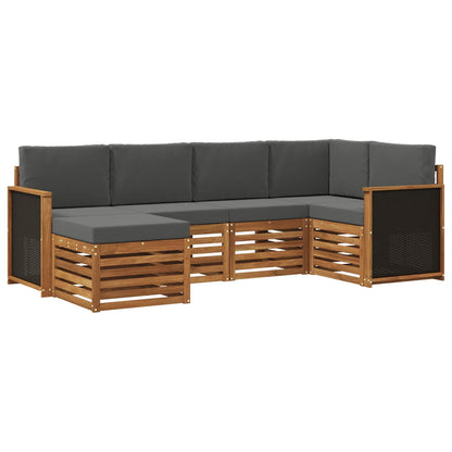 Set divano sezionale con cuscino 5 pcs Naturale e Antracite