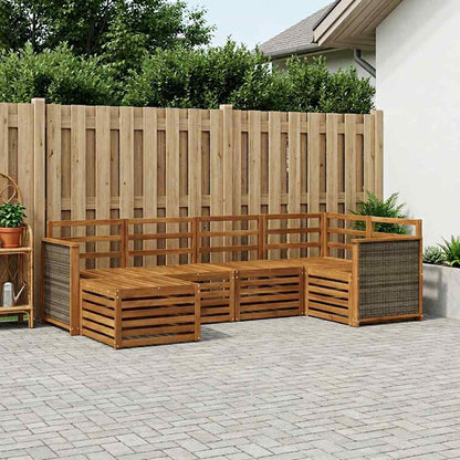 Set divano sezionale 5 pcs Naturale Legno di Acacia Massello | homemem39
