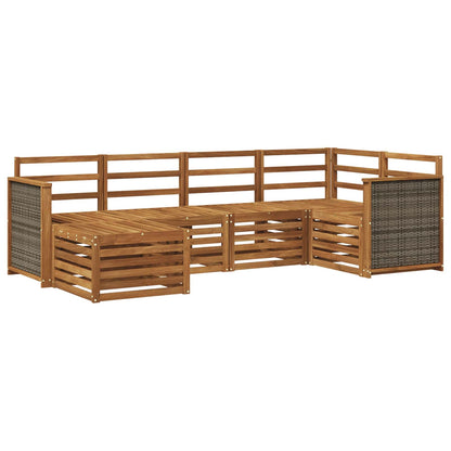 Set divano sezionale 5 pcs Naturale Legno di Acacia Massello | homemem39