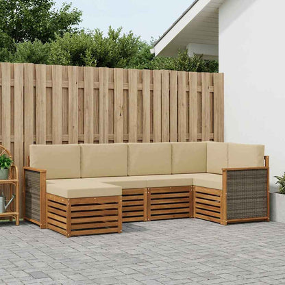 Set divano sezionale con cuscino 5 pcs Naturale | homemem39