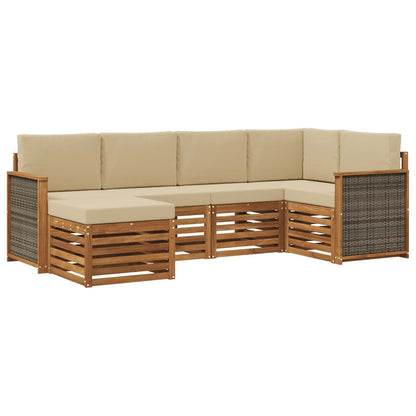 Set divano sezionale con cuscino 5 pcs Naturale | homemem39