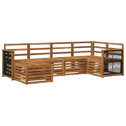 Set divano sezionale 5 pcs Naturale Legno di Acacia Massello | homemem39