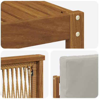 Set divano sezionale con cuscino 5 pcs Naturale e Grigio Chiaro | homemem39