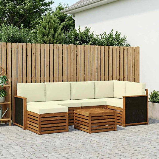Set divano sezionale con cuscino 6 pcs Naturale e Crema | homemem39