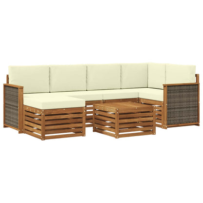 Set divano sezionale con cuscino 6 pcs Naturale e Crema | homemem39