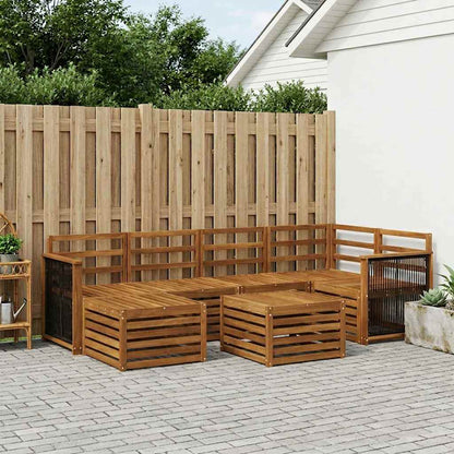 Set divano sezionale 6 pcs Naturale Legno di Acacia Massello | homemem39