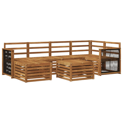Set divano sezionale 6 pcs Naturale Legno di Acacia Massello | homemem39