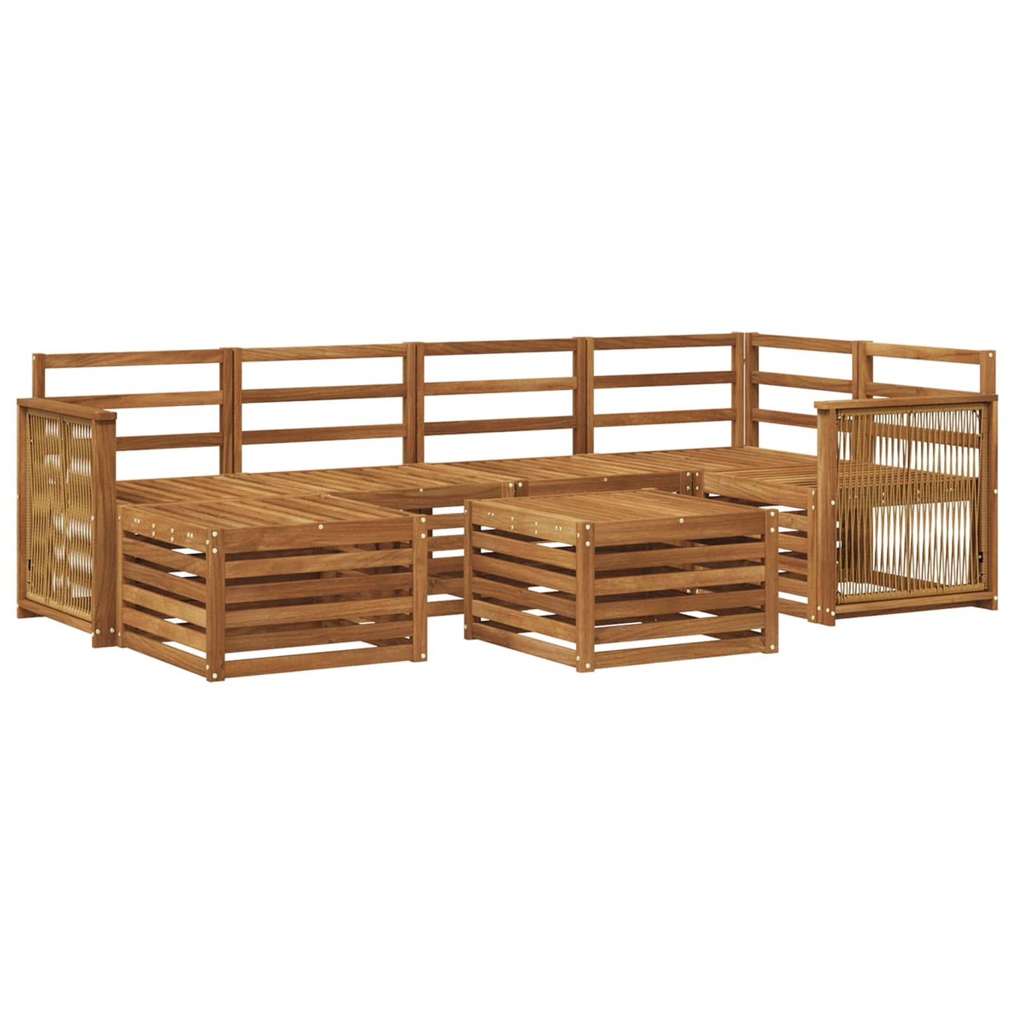 Set divano sezionale 6 pcs Naturale Legno di Acacia Massello | homemem39