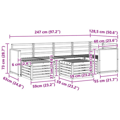 Set divano sezionale 6 pcs Naturale Legno di Acacia Massello | homemem39