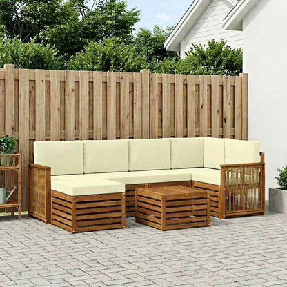Set divano sezionale con cuscino 6 pcs Naturale e Crema | homemem39