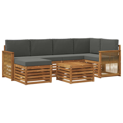 Set divano sezionale con cuscino 6 pcs Naturale e Antracite