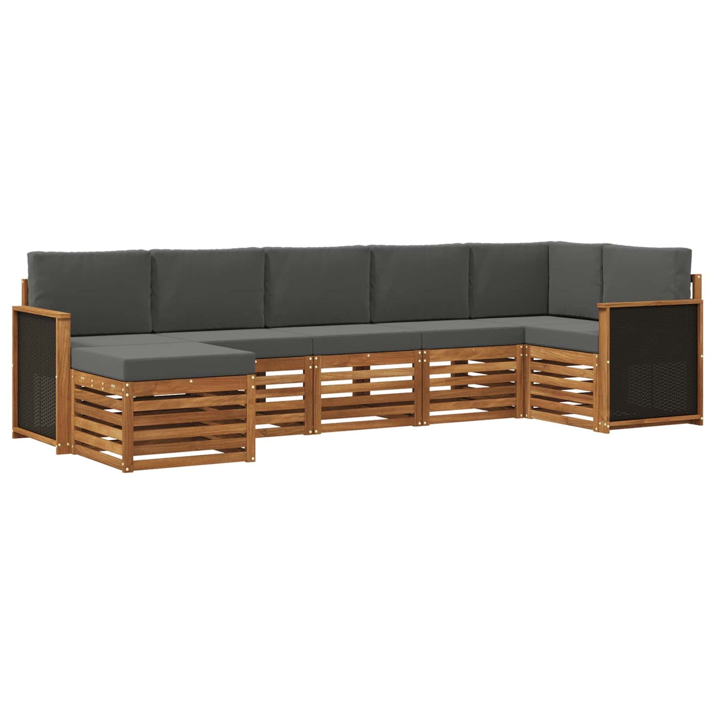 Set divano sezionale con cuscino 6 pcs Naturale e Antracite