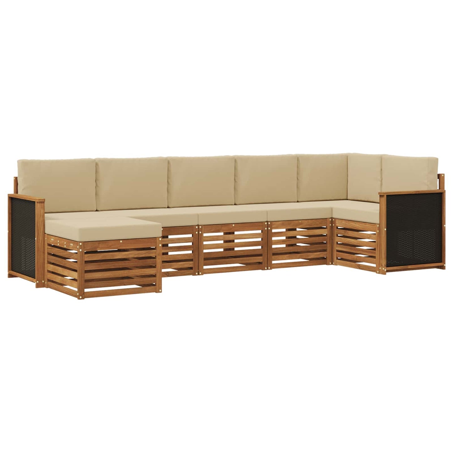 Set divano sezionale con cuscino 6 pcs Naturale | homemem39