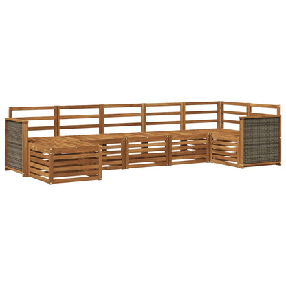 Set divano sezionale 6 pcs Naturale Legno di Acacia Massello