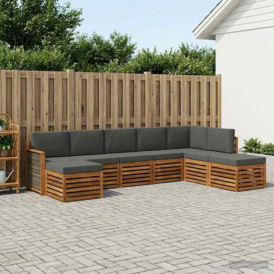 Set divano sezionale con cuscino 6 pcs Naturale e Antracite