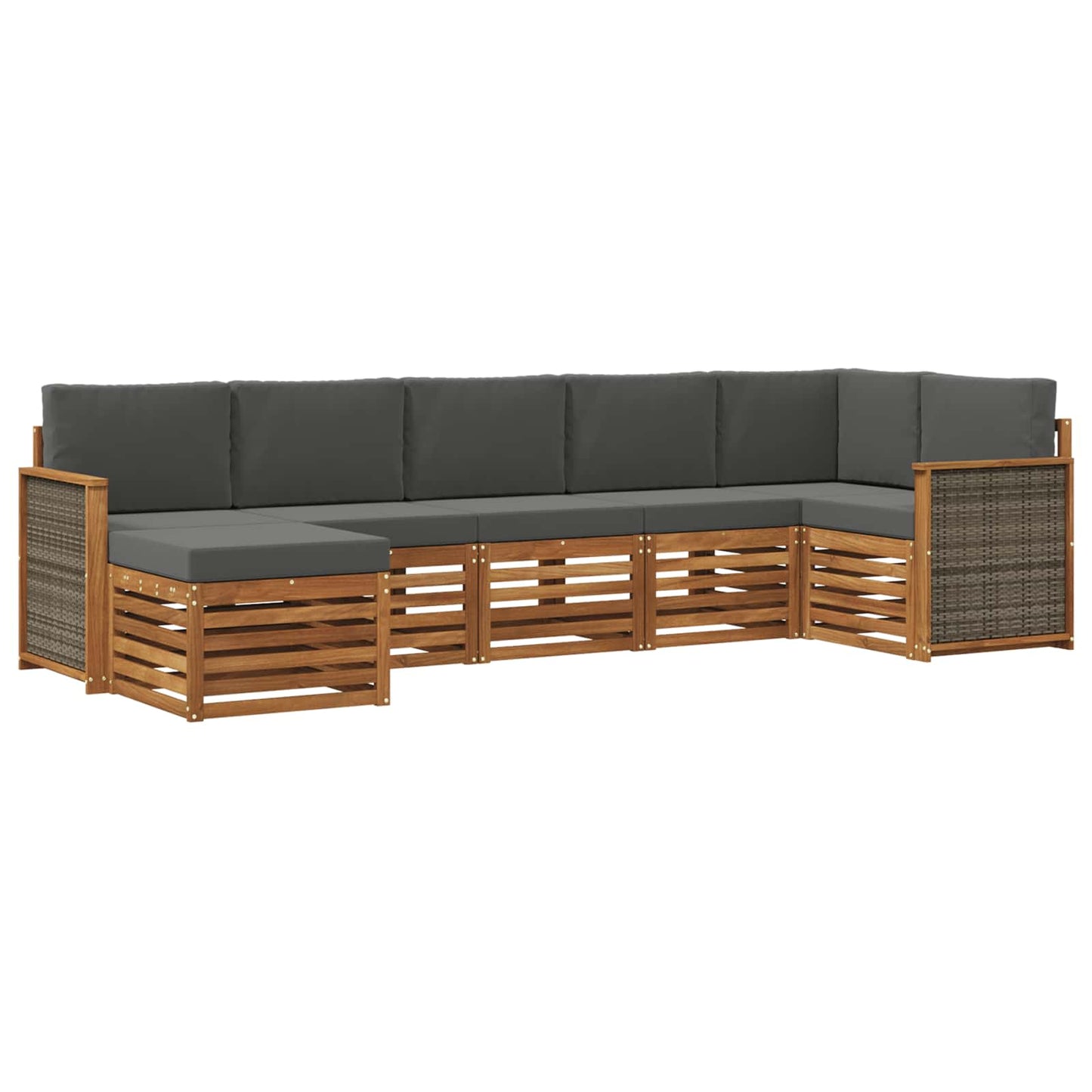 Set divano sezionale con cuscino 6 pcs Naturale e Antracite