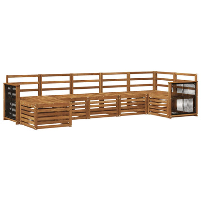 Set divano sezionale 6 pcs Naturale Legno di Acacia Massello