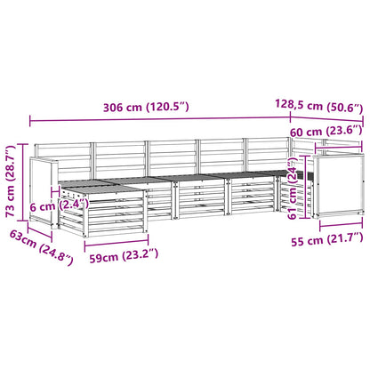 Set divano sezionale 6 pcs Naturale Legno di Acacia Massello