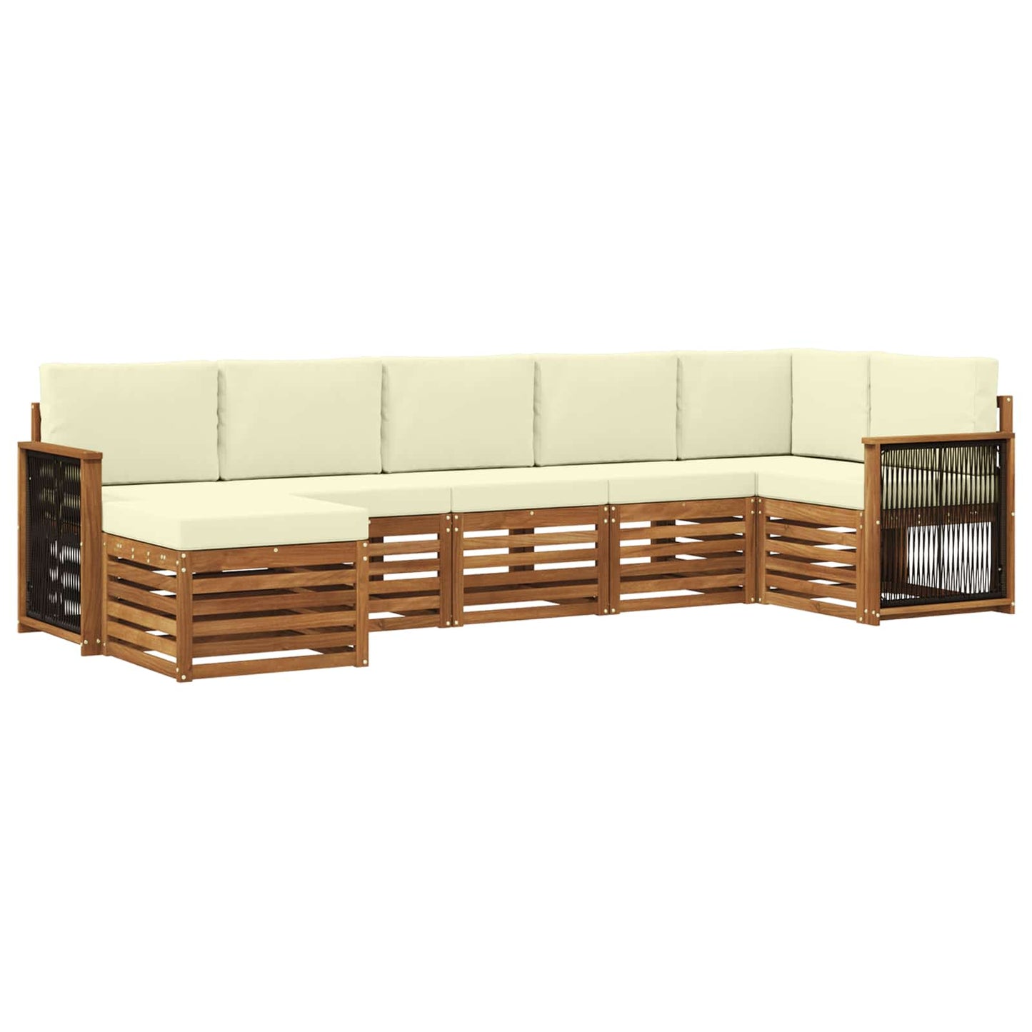 Set divano sezionale con cuscino 6 pcs Naturale e Crema