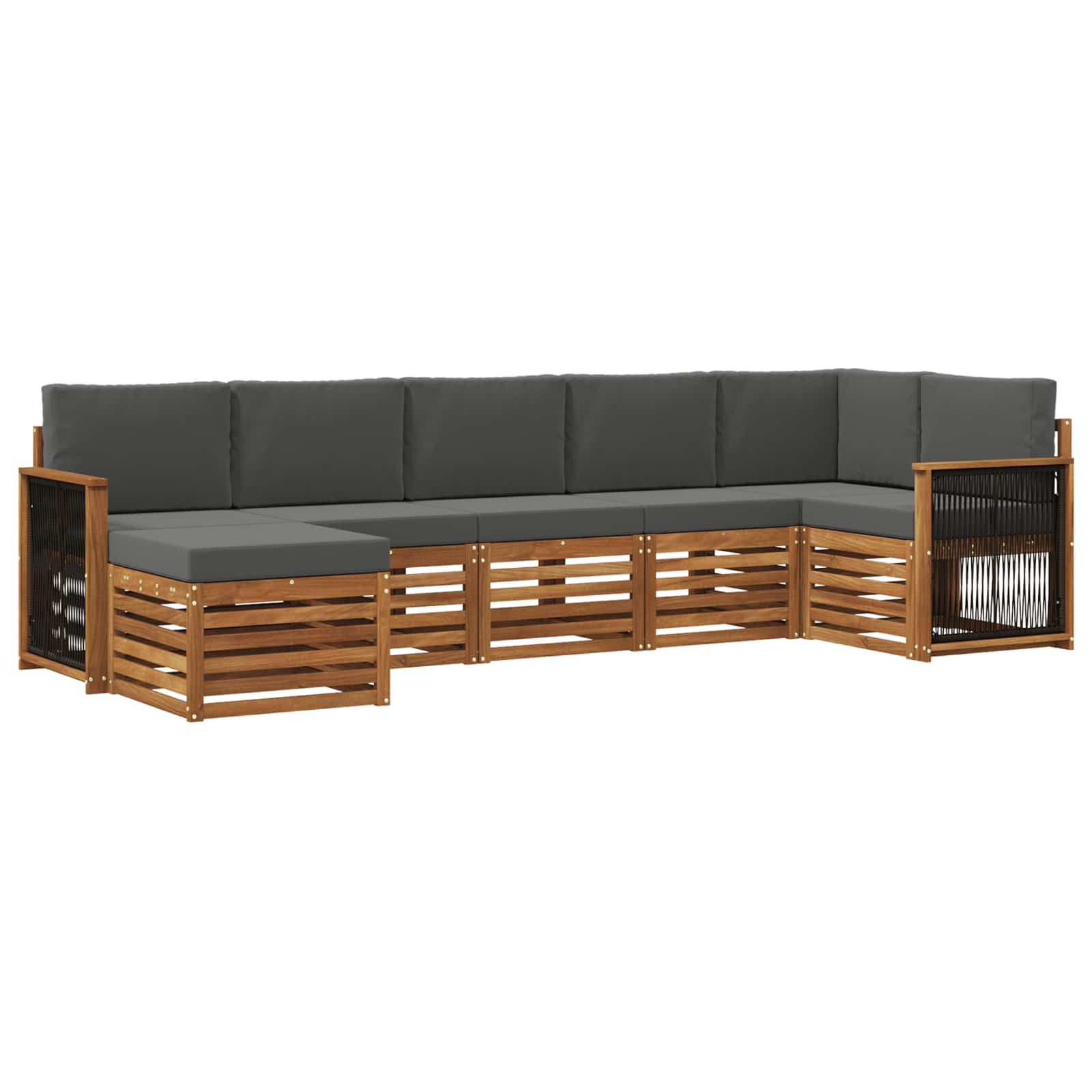 Set divano sezionale con cuscino 6 pcs Naturale e Antracite | homemem39