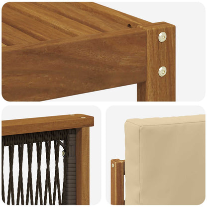 Set divano sezionale con cuscino 6 pcs Naturale